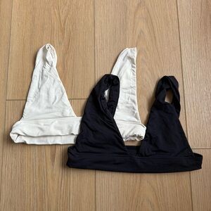 Black and White Triangle Bralette Set